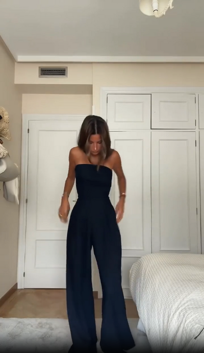 Tuta bustier fluida da donna - elegante completo estivo leggero