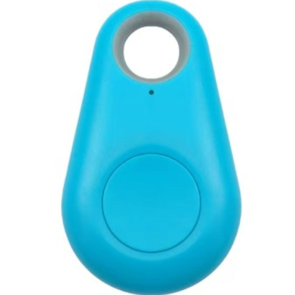 Porte-clés traqueur Bluetooth bleu, dispositif de localisation compact pour clés et objets personnels, technologie sans fil pratique.
