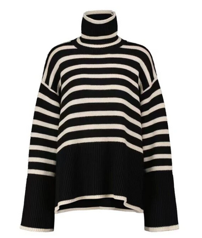 Nami - Jersey de cuello alto a rayas para mujer