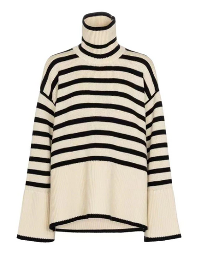 Nami - Jersey de cuello alto a rayas para mujer