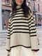 Nami - Jersey de cuello alto a rayas para mujer