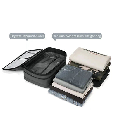 Mochila antirrobo de 60 l con compresión al vacío