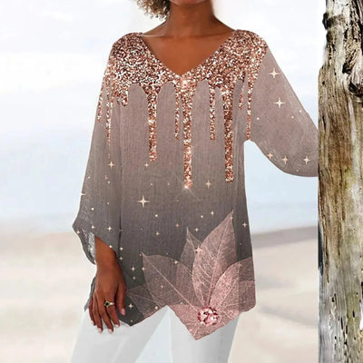 Avelina - Top vintage à col en V