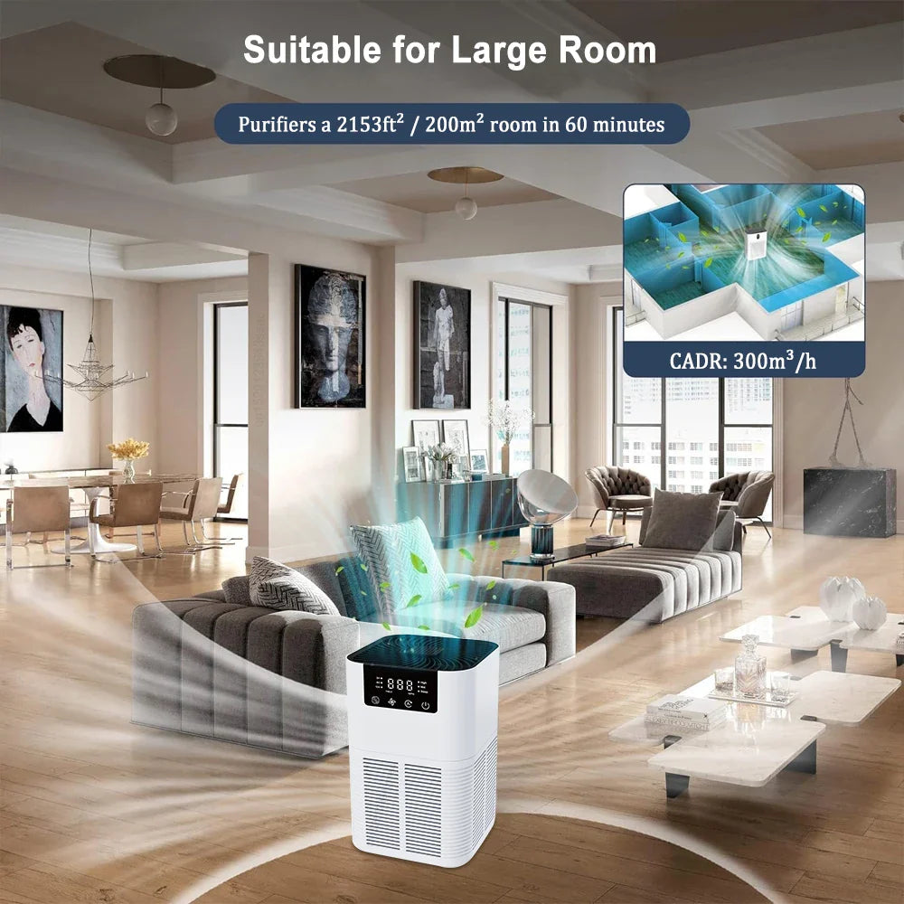 Purificateur d'air avec filtre HEPA et aromathérapie - Purification silencieuse de l'air ambiant pour la maison et la chambre à coucher