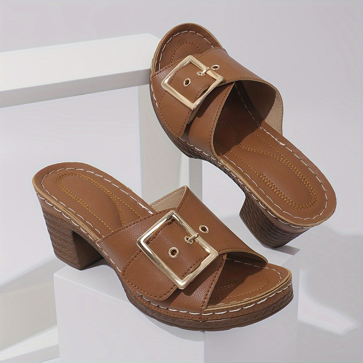 Eleganta - Sandalias de piel para mujer Elegantes y cómodas durante todo el verano.