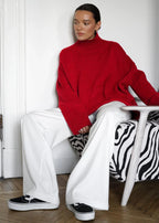 Strikket trøje til kvinder med høj hals | Oversize pasform | Blød og varm kvalitet