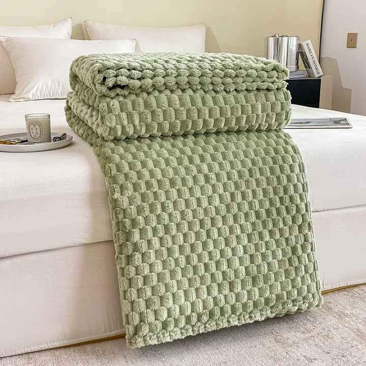 Couverture en velours à carreaux, douce, chaude et moelleuse - Couvre-canapé confortable et couverture pour adultes, enfants et animaux domestiques