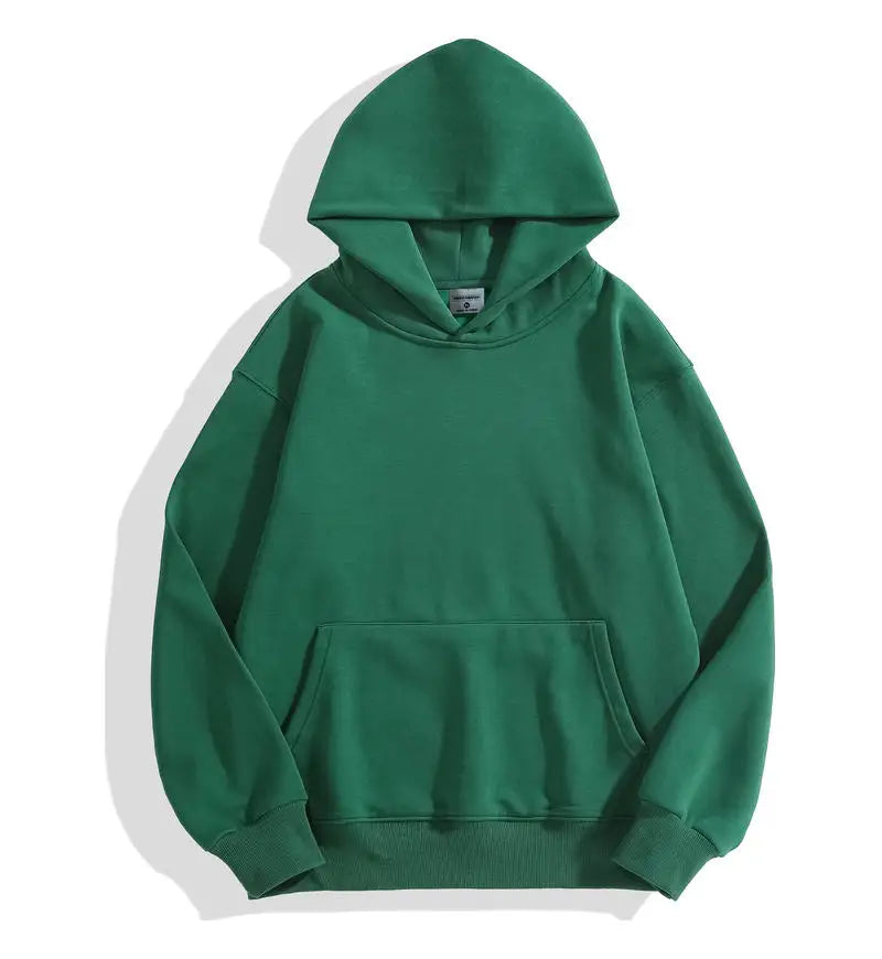 Sweat à capuche vert unisexe, poche kangourou, manches longues, style décontracté, idéal pour mode automne-hiver, vêtement confortable.