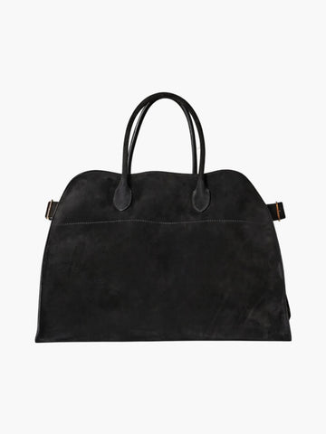 Sac à main en cuir noir élégant avec poignées doubles, design minimaliste. Accessoire de mode chic pour femmes, parfait pour toutes occasions.
