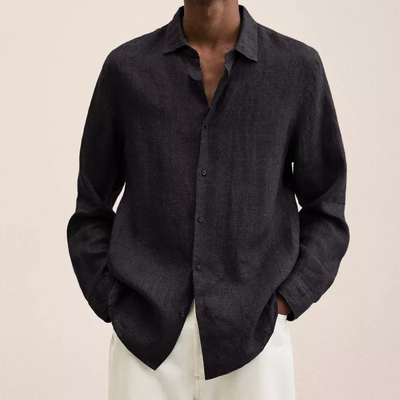 Noah | Camisa casual de lino con cuello vuelto