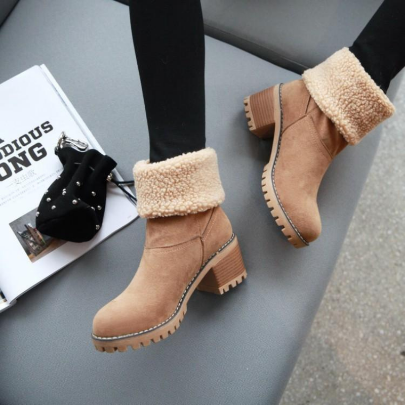 Botas de invierno cálidas y acolchadas para mujer