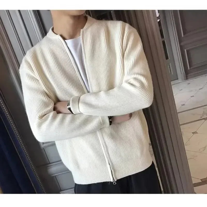 Cardigan classique pour hommes avec fermeture à glissière