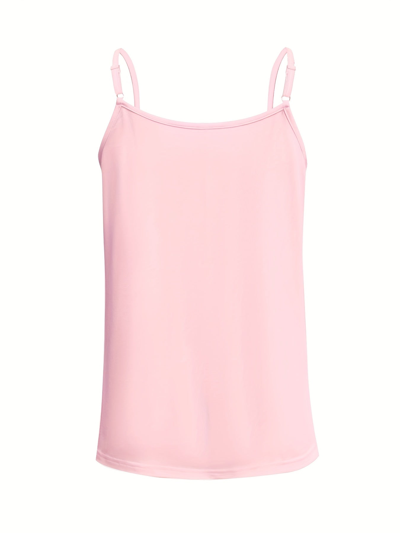 Débardeur rose clair en satin pour femme, avec bretelles fines ajustables. Mode féminine, vêtement d'été élégant et confortable.
