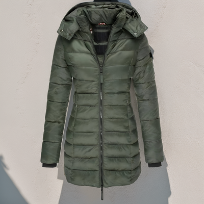 Eva Long Quilted Jacket - Chaude, légère et déperlante