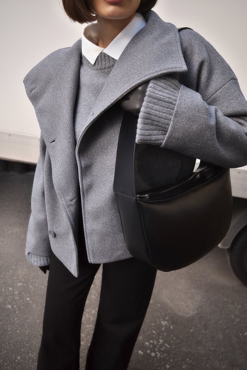 Damevest | Kort | Blandingsuld | Dobbeltradet knaplukning