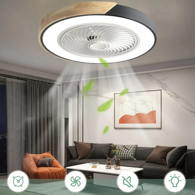 Luz de ventilador de techo - Iluminación LED silenciosa con ventilador y control remoto