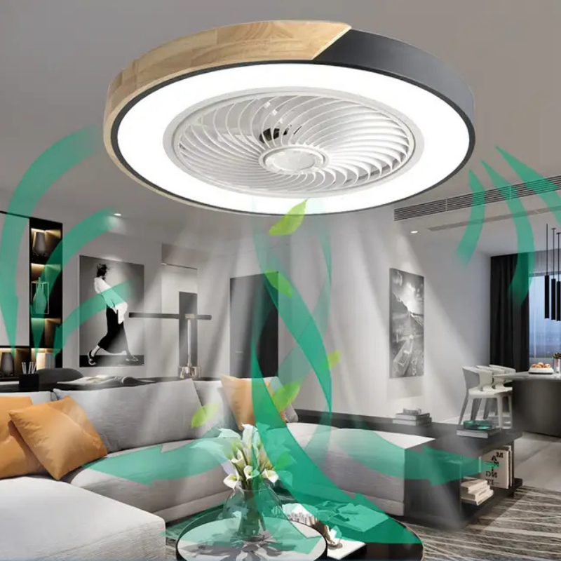 Luz de ventilador de techo - Iluminación LED silenciosa con ventilador y control remoto