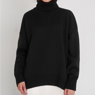 Suéter de punto de cuello alto para mujer