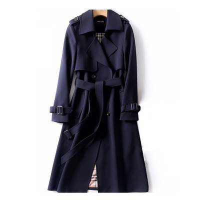 Gabardina larga con cinturón: un imprescindible con estilo para otoño y primavera. 