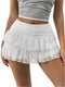 Minifalda con volantes y cinturilla ancha para mujer