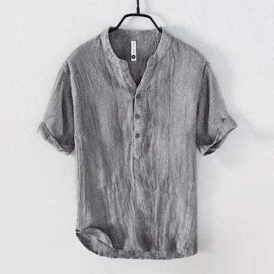 Gaferino - Camisa de lino de verano para hombre