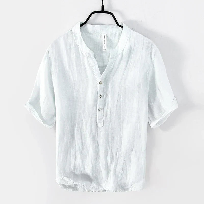 Gaferino - Camisa de lino de verano para hombre