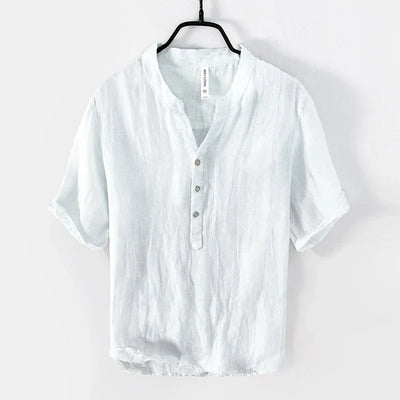 Gaferino - Camisa de lino de verano para hombre