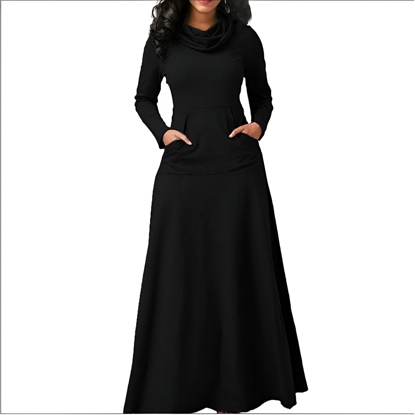 Vestido largo de manga larga para mujer para otoño e invierno | Ideal para primavera/verano
