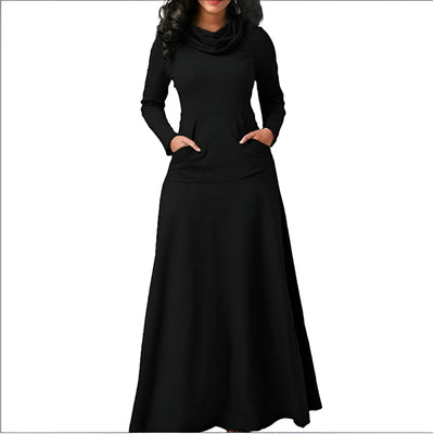Vestido largo de manga larga para mujer para otoño e invierno | Ideal para primavera/verano