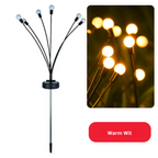 Lumière solaire jardin LED, design moderne en forme de bouquet, éclairage extérieur décoratif, énergie solaire, ambiance chaleureuse.