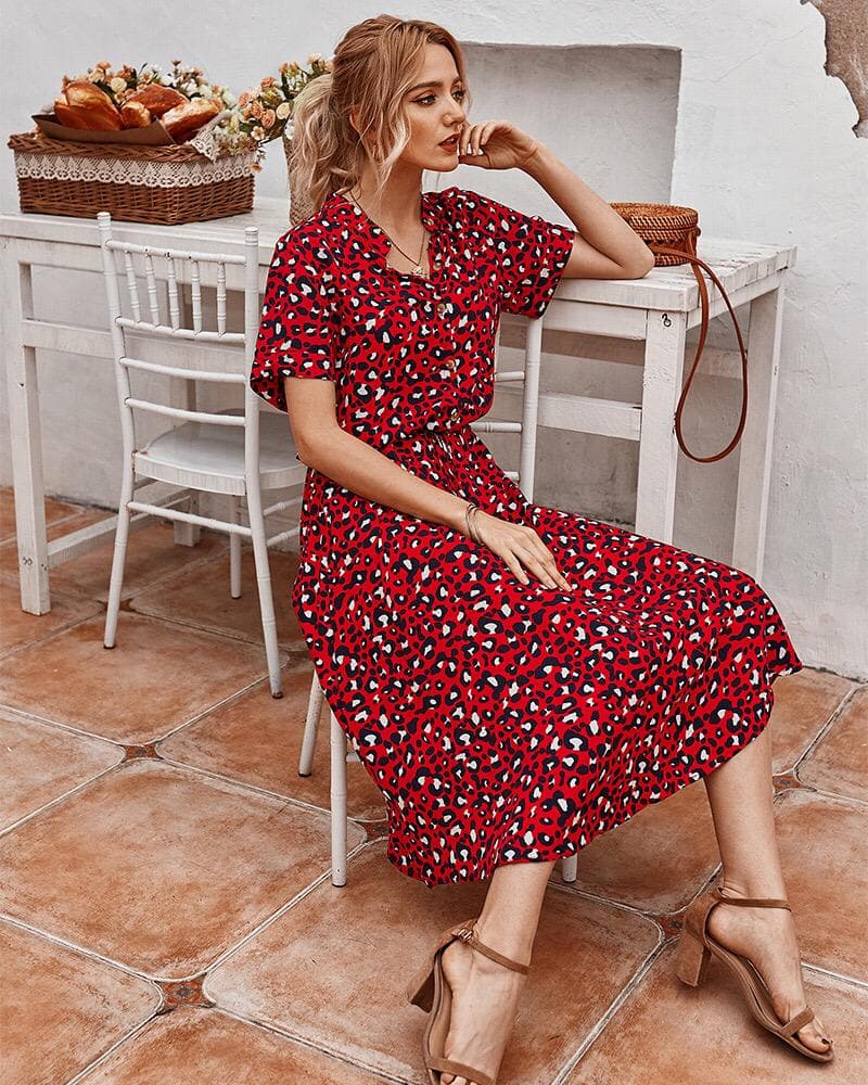 Robe élégante avec motif léopard
