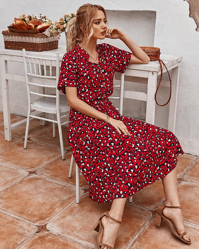 Robe élégante avec motif léopard