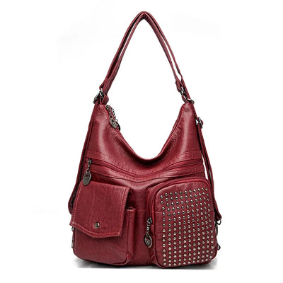 Vintpack – Sac à Dos en Cuir Clouté, Compact & Stylé