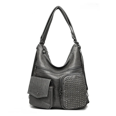 Vintpack – Sac à Dos en Cuir Clouté, Compact & Stylé