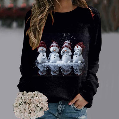Kadınlar için Noel Kazakları Kadınlar için Noel Kardan Adam Sweatshirtü