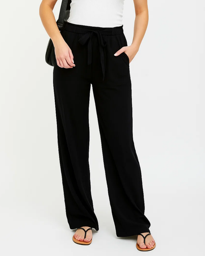 Pantalones de verano elegantes con cintura elástica para mujer