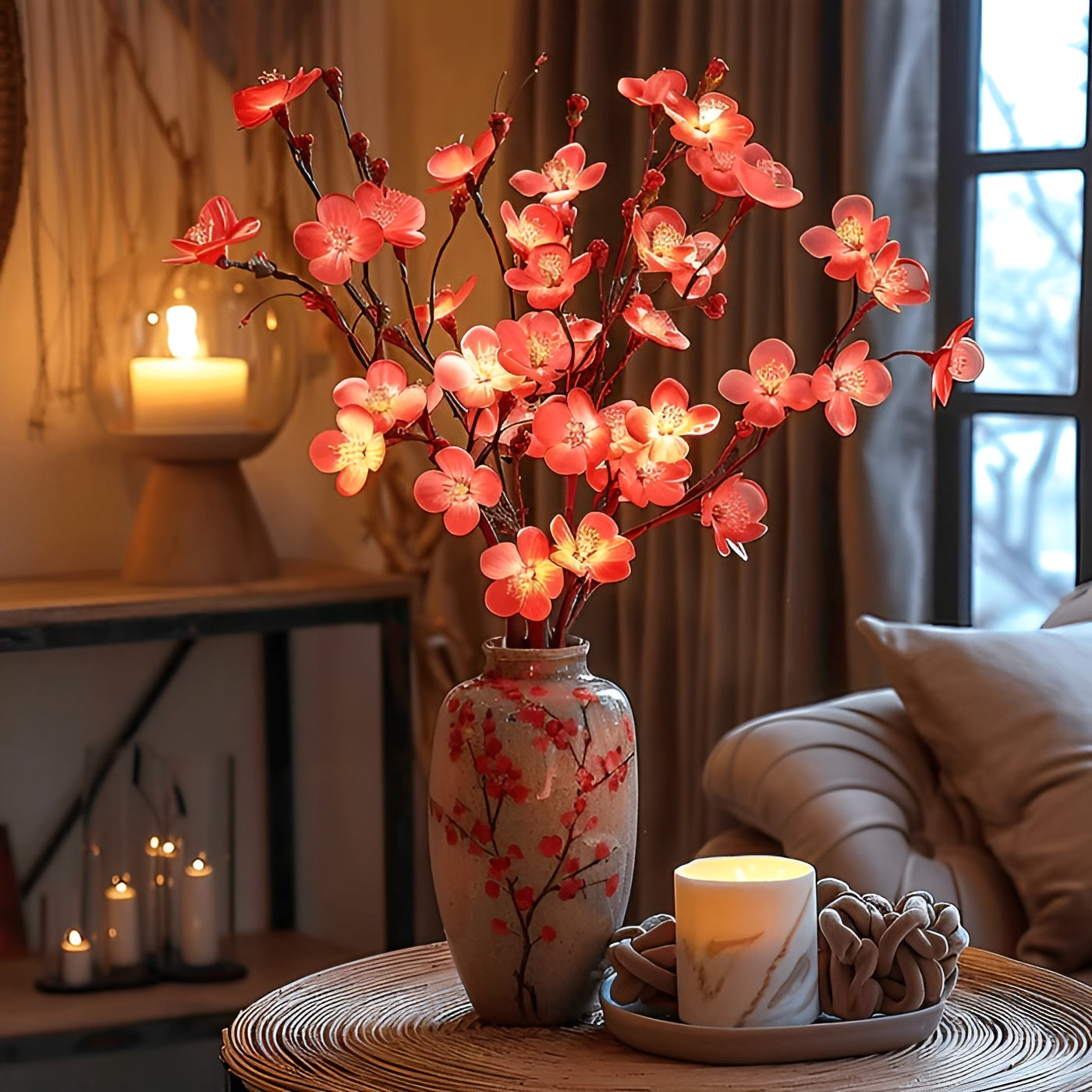 EverLeaf LED dekorativ grenlampe - elegant naturlig design for hjemme- og kontordekorasjon