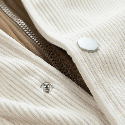 Chaqueta de pana con capucha para hombre - Forrada