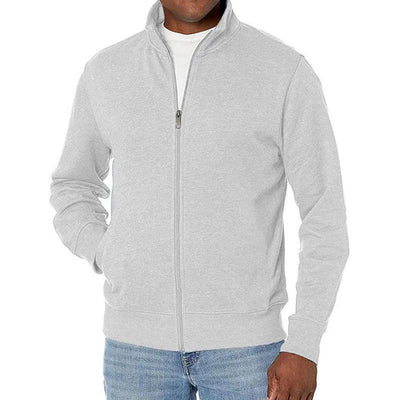 Sweatshirt zippé sportif pour hommes avec col montant