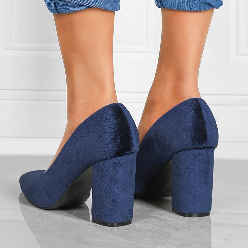 Zapatos de tacón clásico para mujer con punta puntiaguda 