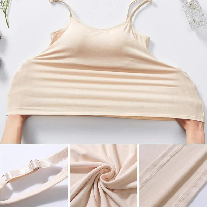 Camiseta de tirantes para mujer con sujetador incorporado: sujeción y comodidad sin costuras. 