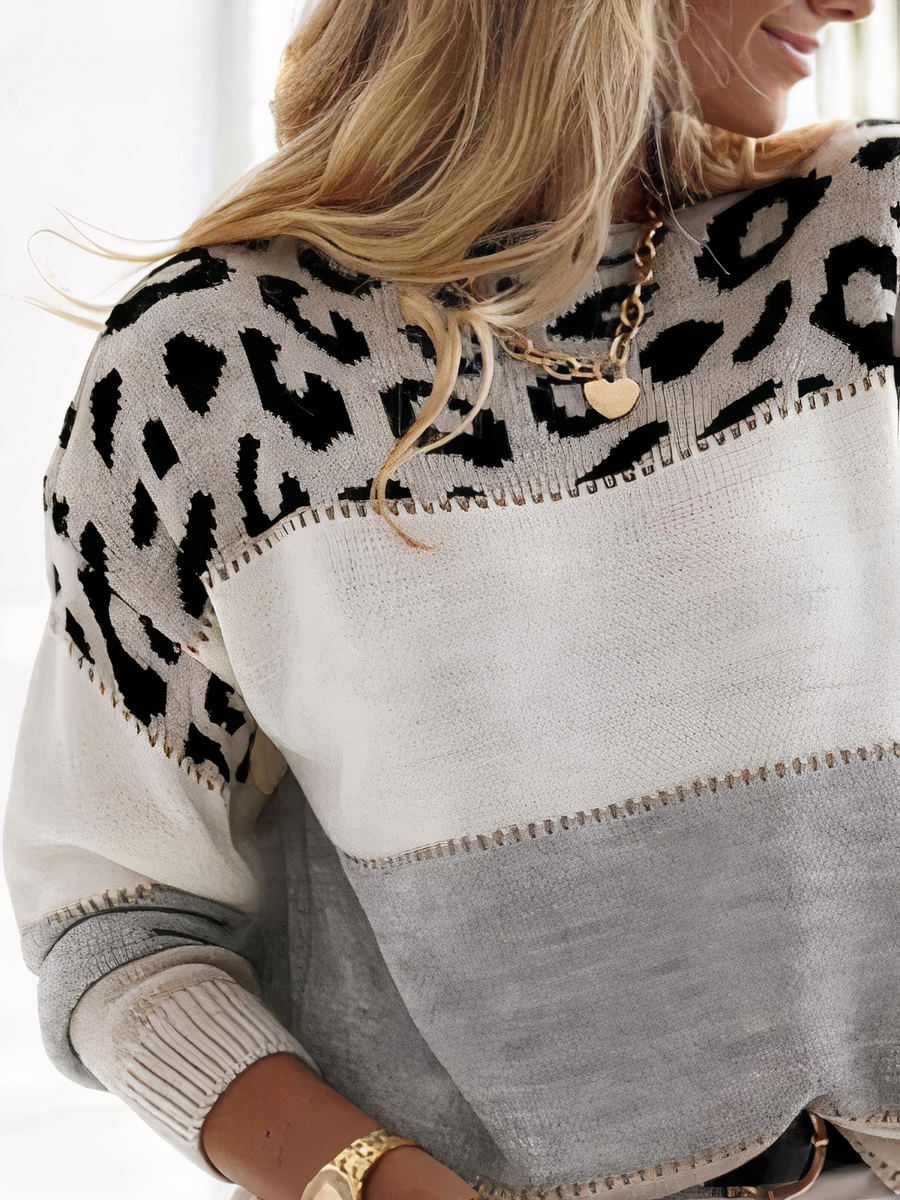 Suéter de punto con estampado de pantera - Zinnia
