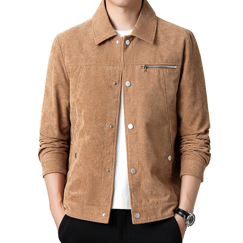 Chaqueta de transición para hombre de alta calidad en terciopelo clásico.