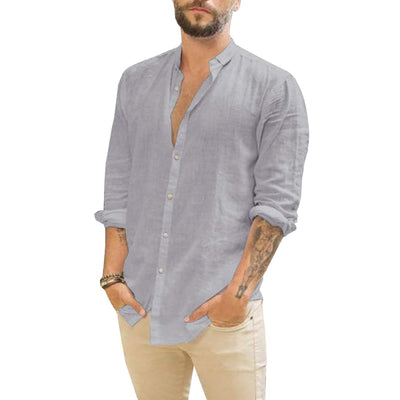 Camisa de lino lisa para hombre | Damian