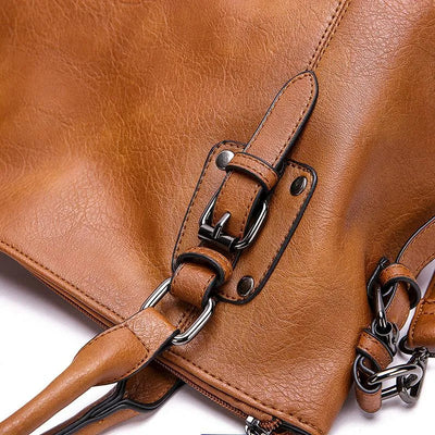Elegante bolso de hombro de piel - Azul