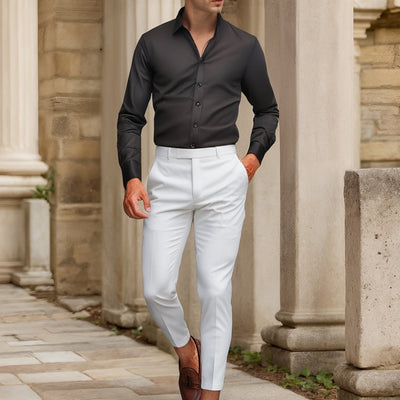 Finn | Camisa elástica de color liso SlimFit