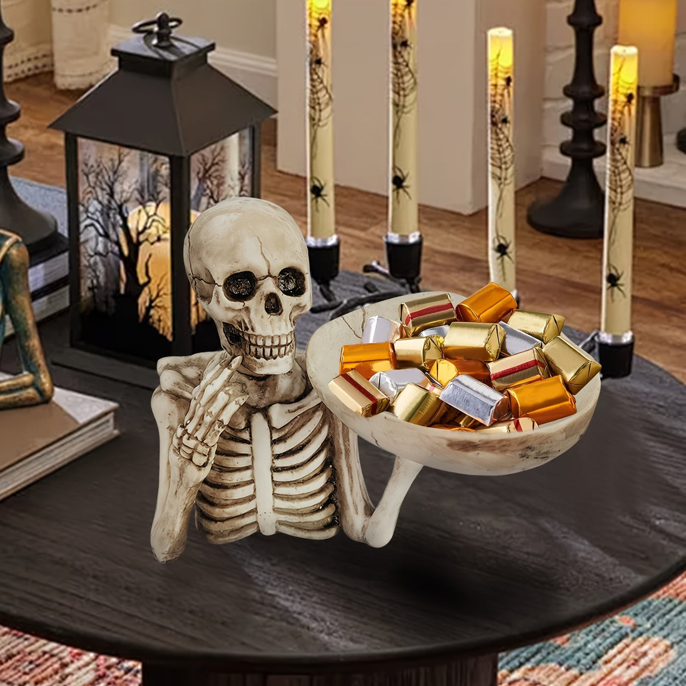 GhoulBowl | Reçine kafatası kase - Gotik iskelet dekorasyonu Cadılar Bayramı
