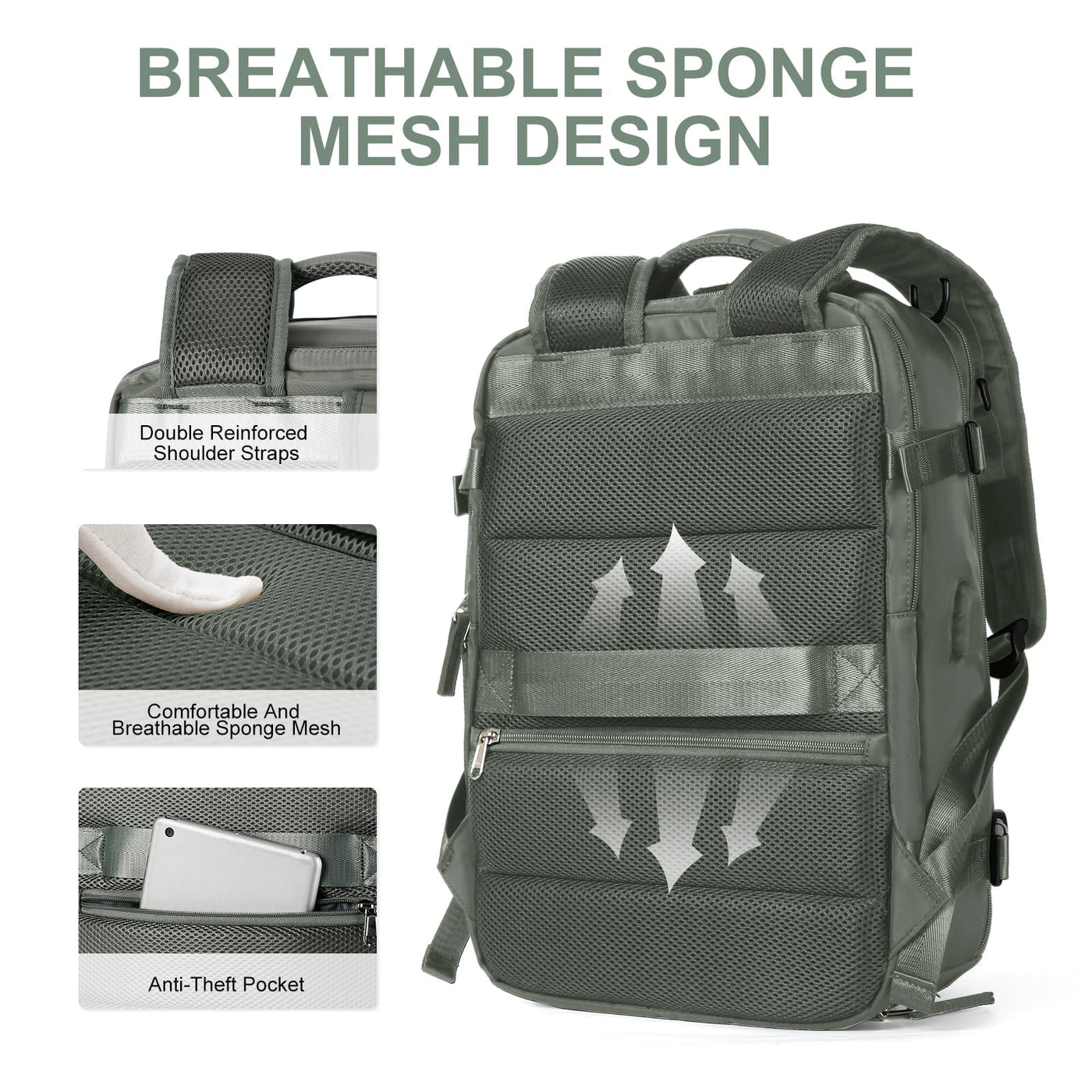 Mochila - Bolsa de viaje grande impermeable para senderismo y viajes