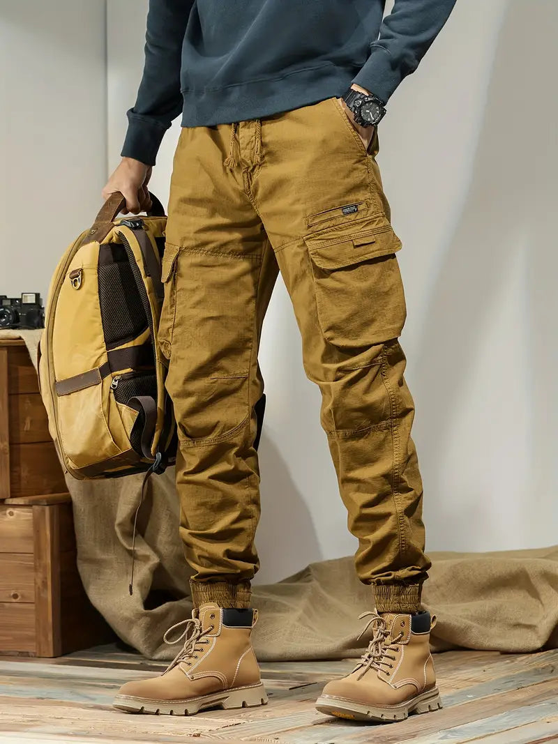 Pantalones cargo multibolsillos resistentes para hombre - Pantalones casuales para exteriores