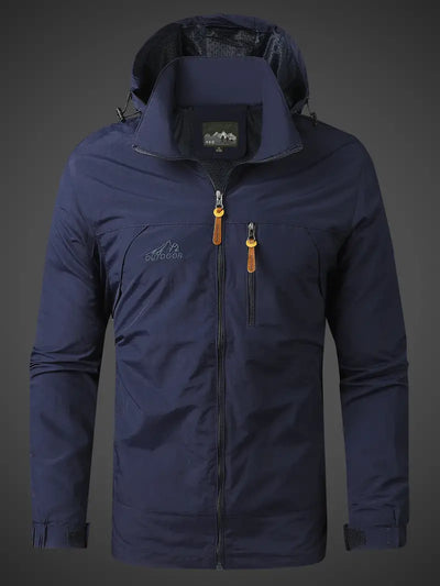 Veste de pluie imperméable pour hommes avec capuche et poches zippées pour l'extérieur